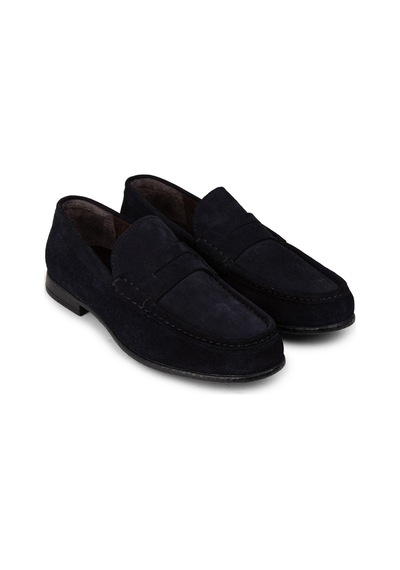 Deery Hakiki Süet Lacivert Erkek Loafer Ayakkabı - 01510mlcvc06 Lacivert