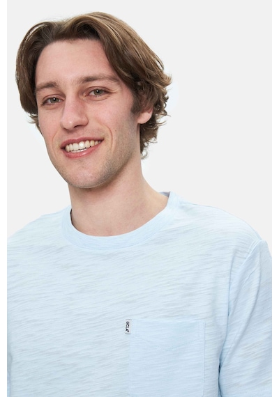 Ucla Caleb Gök Mavi Bisiklet Yaka Cepli Standard Fit Erkek Tshirt Gök Mavi