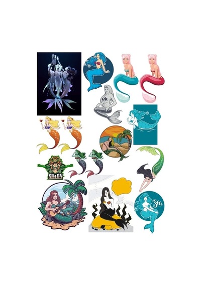 Deniz Kızları Sticker Set 2 20 Parça Telefon, Tablet, Defter, Laptop Sticker