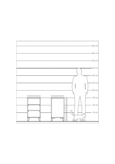 Kronos Komodin 2 Raflı 44x59x80 Aytaşı-antrasit Aytaşı