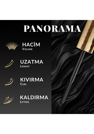 Volume Ultra Black Lash Magnifier Maskara 13 Ml Panoramik Yelpaze Etkili, Kömür Karası Suya Dayanıklı Maskara 000 Black
