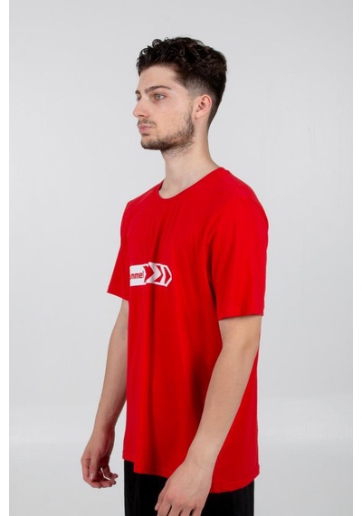 Hummel Armin Pamuklu Antrenman Tişört Kırmızı Baskılı
