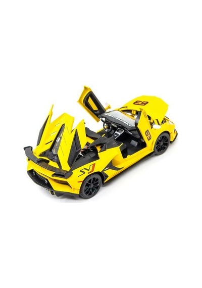 Mınıauto Lamborghini Sarı 1:24 Metal Çek Bırak Kapıları Açılan Sesli Işıklı Araba Sarı