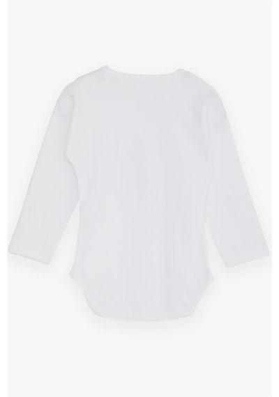 Breeze Erkek Bebek Çıtçıtlı Body Timsah Baskılı 9 Ay-3 Yaş, Beyaz-beyaz Beyaz