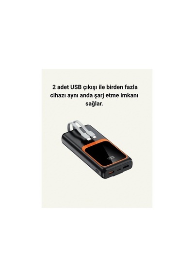 20000 Mah Taşınabilir Powerbank Çok Kablolu, Hızlı Şarj Destekli 22.5w Çok Renkli 60362435