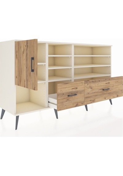 Kronos Konsol 8 Raflı 2 Çekmeceli Tek Kapaklı 176x59x99 Aytaşı-ç Aytaşı-çam