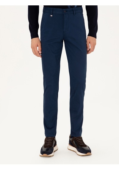 Cacharel Lacivert Slim Fit Pamuk Karışımlı Kanvas Pantolon