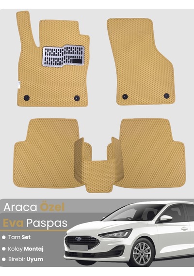 Ford Focus 4 2019-2023 Uyumlu Eva Paspas Tam Set Araca Özel,su Geçirmez,kolay Montaj