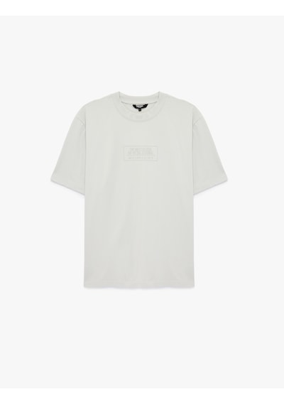 Koton Regular Fit Kısa Kollu Pamuklu Bisiklet Yaka Baskılı Tişört Gri 6sam10002mk Gri
