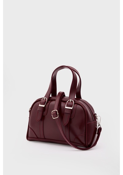 Shule Bags Peggy Oval Çapraz Çanta Bordo Bordo
