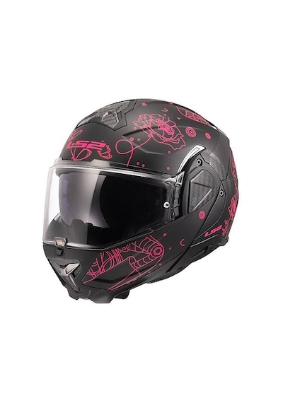 Ls2 Advant 2 Sophıa Mat Siyah-pembe Çene Açılır Motosiklet Kaskı Mat Siyah-pembe