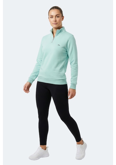 Slazenger Maxıs I Kadın Dik Yaka Fermuarlı Turkuaz Sweatshırt Turkuaz