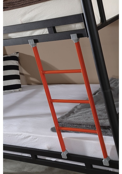 Ranzaci Solid Ranza 90x190 Genç Çocuk Yatak Odası Metal Ranza Siyah...