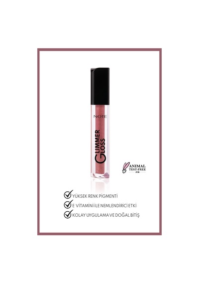 Note Cosmetique Glimmer Gloss Işıltılı Nemlendirici Dudak Parlatıcısı - 30 Iconic Pink