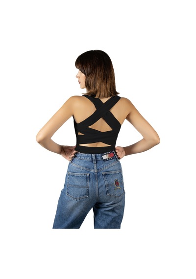 Terapi Men Siyah Fitted/vücuda Oturan Crop Halter Yaka Fitilli Esnek Örme Bluz Atlet Siyah Terapi Men Siyah Fitted/vücuda Oturan Crop Halter Yaka Fitilli Esnek Örme Bluz Atlet Siyah