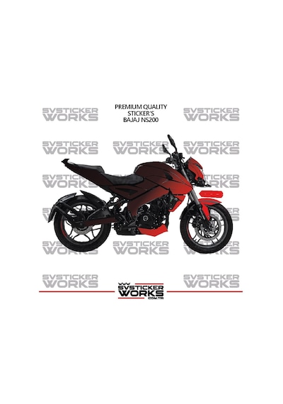 Bajaj Ns200 Kaplama Sticker Çift Renk Motor Kaplama Modeli Hazır Kit Yüksek Kalite 64042471