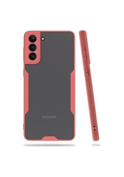 Samsung Uyumlu Galaxy S21 Plus Kılıf Platin Silikon - Pembe Diğer