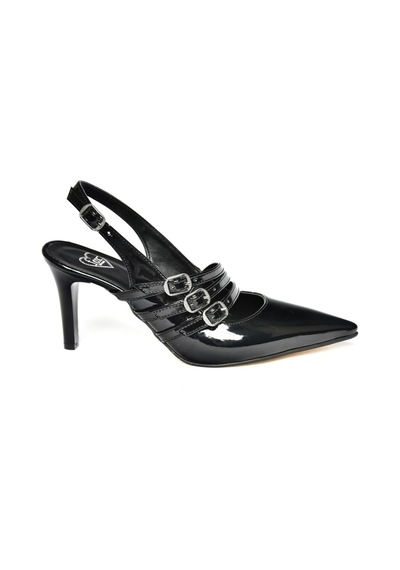 Fox Shoes R654218308 Siyah Rugan İnce Topuklu Kadın Ayakkabı Siyah