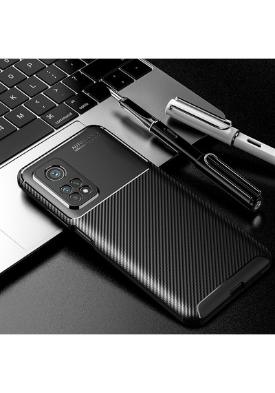 Smcase Xiaomi Redmi K30s Kılıf Negro Karbon Dokulu Silikon