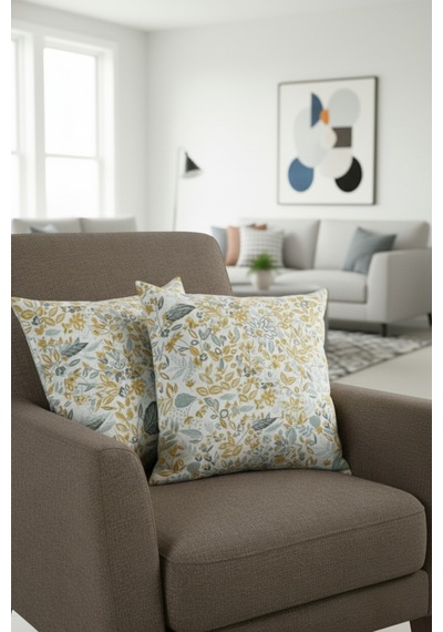 Chevron Bohem Dekoratif Punch Yastık Kırlent Kılıfı 2 Adet 45x45 İlkbahar Rüyası Sarı 45 x 45