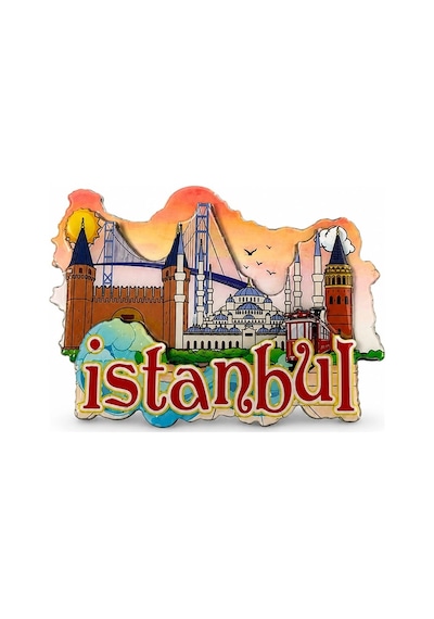İstanbul Temalı Ahşap Buzdolapı Süsü Magnet Alk5938