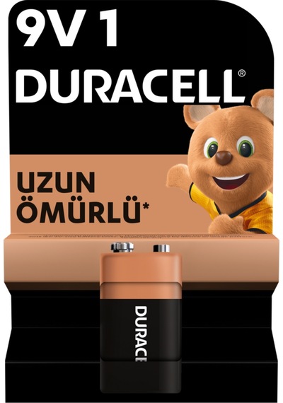 Duracell Alkalin 9v Pil, 6lr61 / Mn1604 , 1'li Paket