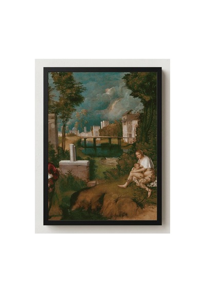 Rönesans Giorgione Fırtına Çerçevesiz Poster 21x30 Cm A4 Tablo Rönesans Klasik Sanat Duvar Dekoru