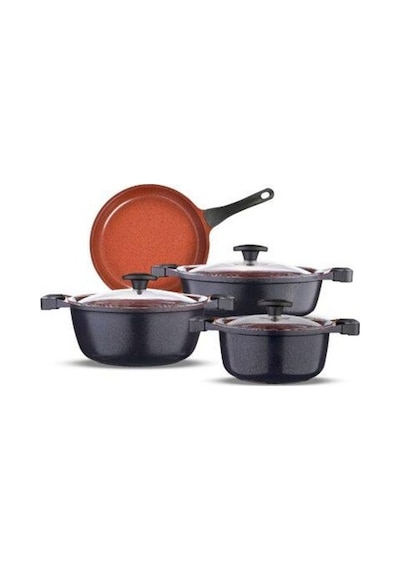 Thermoad Graneu Red Diamond 7 Parça Tencere Seti 20 - 24 - 26 CM