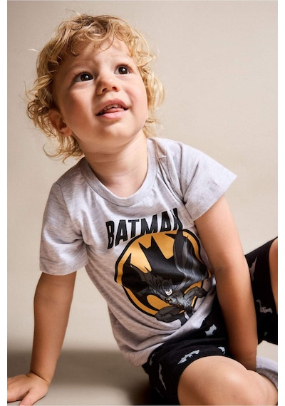 Defacto Batman Lisanslı 2li Pijama Gri Melanj Takımı Erkek Bebek H8147a526hsgr400 Gri-gr400