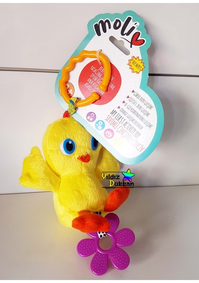Çınçınlı Peluş Oyuncak Civciv Dişlik Dönence Aksesuarı Oyun Arka