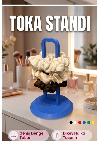 Toka Standı Saç Tokası Düzenleyici Masaüstü Organizer Mavi