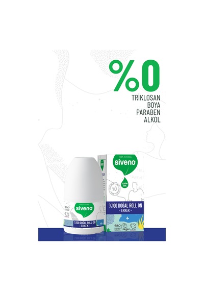Siveno %100 Doğal Roll-on Erkek Deodorant Ter Kokusu Önleyici Bitkisel Leke Bırakmayan Vegan 50 Ml X 2 Adet