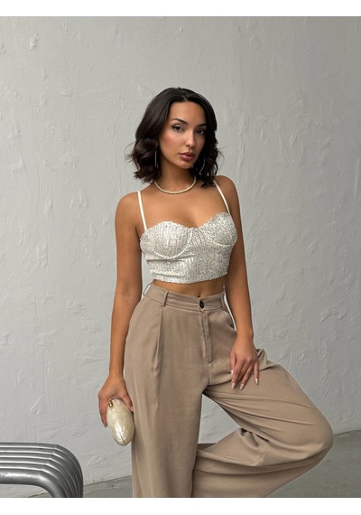 Verymoda Pulpayet Abiye Büstüyer - F2063 Taş