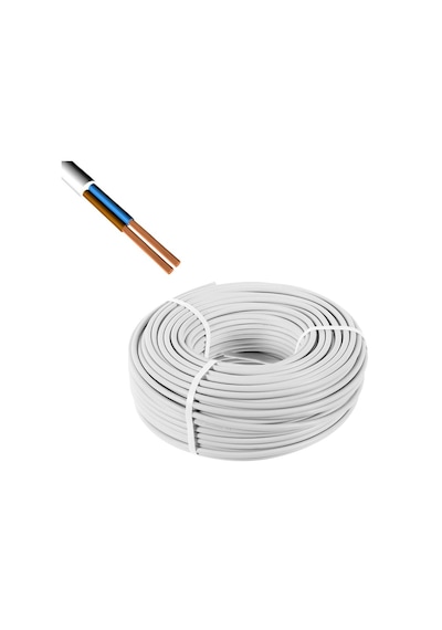 2X0.75 Ttr Beyaz Tam Bakır Tse Kablo 100 Metre
