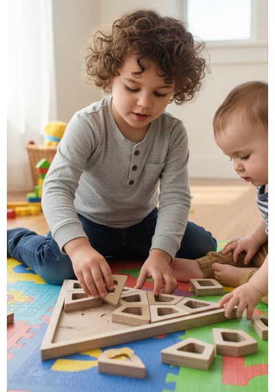 Ahşap Eğitici Üçgen Puzzle Model Yapboz