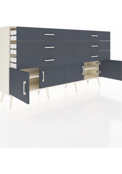 Arges Konsol 2 Raflı 6 Çekmeceli 4 Kapaklı 176x30x99 Aytaşı-antra Aytaşı-antrasit Arges Konsol 2 Raflı 6 Çekmeceli 4 Kapaklı 176x30x99 Aytaşı-antra Aytaşı-antrasit