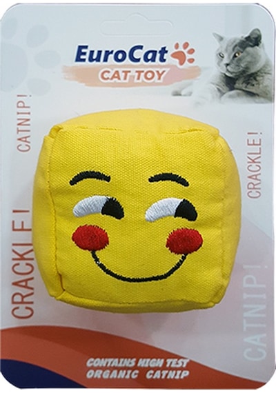 Eurocat - 138 - Kedi Oyuncağı Gülen Smiley Küp - Csmo-tex - 6 Cm
