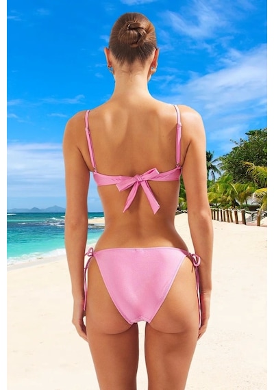 Ersefa Tasarım Bikini Takımı Yüksek Konfor Premium Kalite Su Sporları İç Pembe