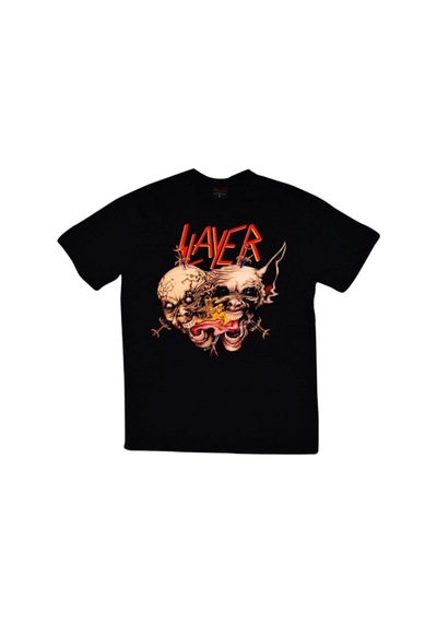 Stoned&Fame Unisex Siyah Slayer Baskılı T-shirt SIYAH Siyah