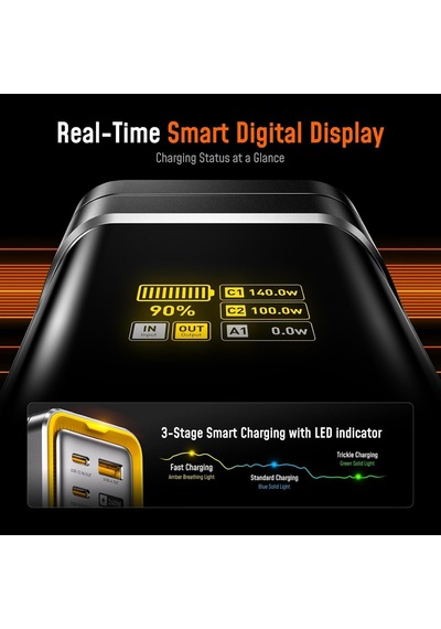 Starship 27.600 Mah 240w Pd3.1 Powerbank, Akıllı Dijital Göstergeli 2si1 Arada Taşınabilir Hızlı Şarj Cihazı,