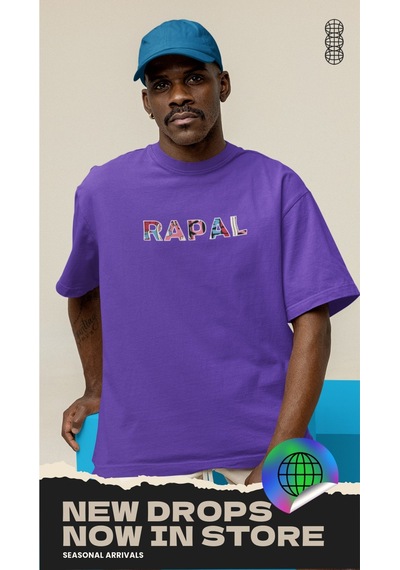 Noıssey Rapal Wear Unisex Oversize Colouring More Wall Baskılı T-shirt Mor