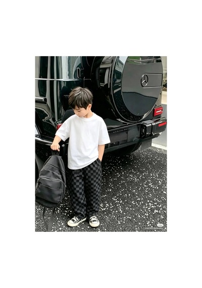 Poala Kids Siyah Gri Damalı Balloon Jeans