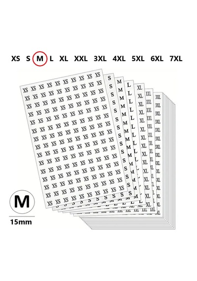 M Yapışkanlı Çapı-15mm Yuvarlak Beden Etiketi 300 Adet 300