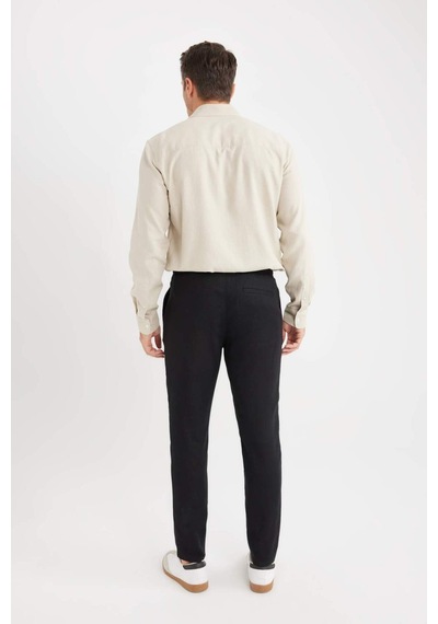 DeFacto Yazlık Jogger Keten Düz Paça Pantolon D7542AX25SPBK34