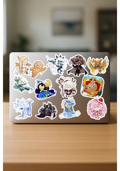 Cookie Run Kingdom Kuki Oyun Telefon Laptop Bullet Journal Yapışkanlı Folyo Sticker Paketi 21 Adet Çok Renkli