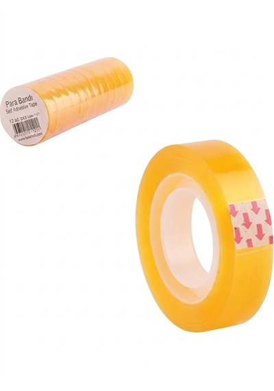 Şeylişeyler - Şeffaf Para Bandı 12 Li Paket - 12 Mm X 10 M Ofis Ve Kırtasiye Bandı 12 Adet