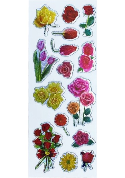 Sticker Kabartmalı Stiker Defter, Planlayıcı Etiket Gül Cb147 16x7 Cm