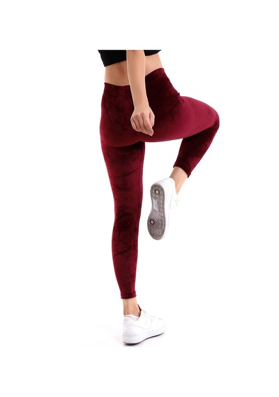 Winmoda34 Kadife Tayt Bordo