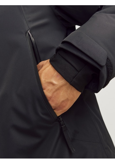 Jack & Jones Jack Jones Erkek Softshell Su Geçirmez Siyah Mont 12262093 Siyah
