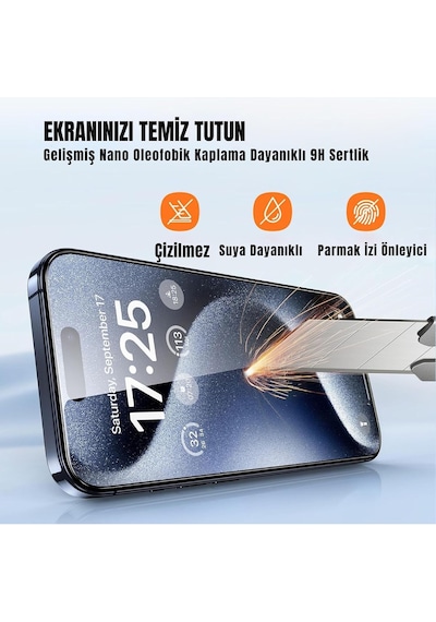 Apple İphone 13/13 Pro/14 İçin Tasarlanmış Premium Anti-statik Ekran Koruyucu Uçtan Kenara Kapsama Full Kaplama Tam Koruma Dayanıklı Temperli Cam